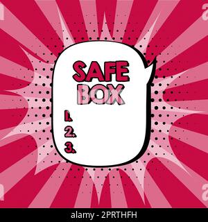 Writing displaying text Safe Box, Business approach A small structure