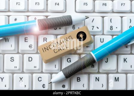 Handwriting text Incoming Call, Business idea Inbound Received Caller ...