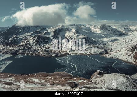 Mont-Cenis Lake in the french alps Stock Photo