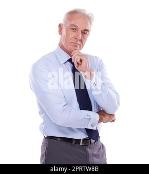 Im not like a boss, I am the boss. Studio portrait of a senior businessman against a white background. Stock Photo