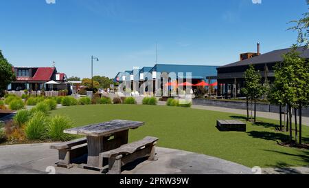 The tourist destination of Mapua with cafes and gift shops, Tasman region, south island, Aotearoa / New Zealand. Stock Photo