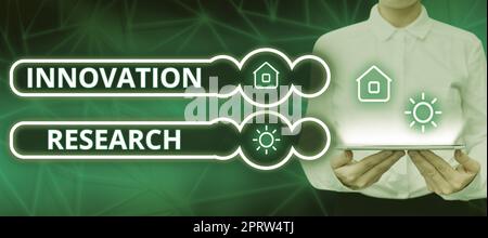 Inspiration showing sign Innovation Research. Business showcase ...