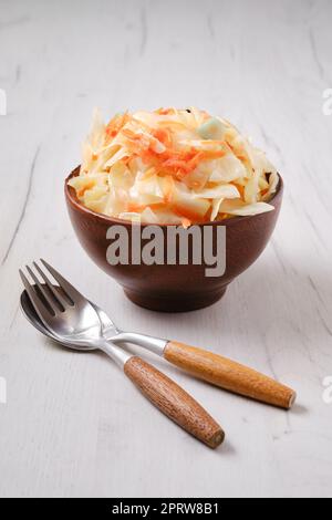 ?lay bowl with homemade sauerkraut Stock Photo