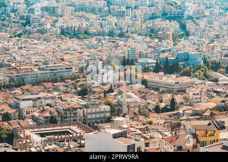 Kusadasi, Aydin Province, Turkey. Waterfront And Kusadasi Cityscape In Sunny Summer Day. Scenic View Of Kusadasi Skyline At Aegean Coast, Turkey. Kale Stock Photo