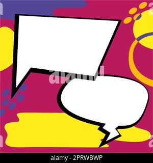 Design Drawing Of Some Comic Frames As Background With Speech Bubbles Stock Photo