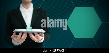 Business Man Presenting New Futuristic Technologies. Stock Photo
