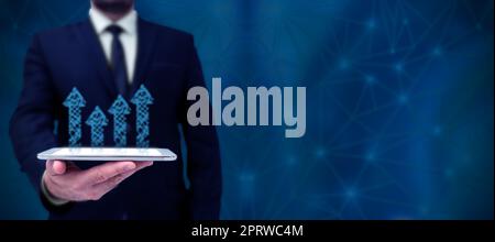 Business Man Presenting New Futuristic Technologies. Stock Photo