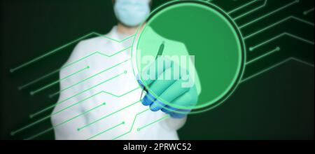 Business Man Presenting New Futuristic Technologies. Stock Photo