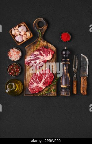 Raw fresh beef spider steak Stock Photo - Alamy