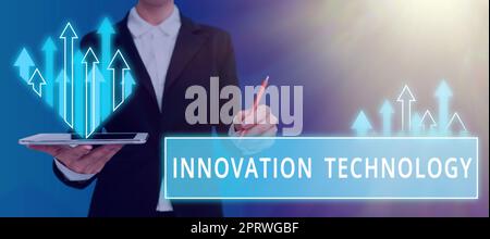 Writing displaying text Innovation Technology, Word for New Idea or Method of Technical or Scientific nature Stock Photo