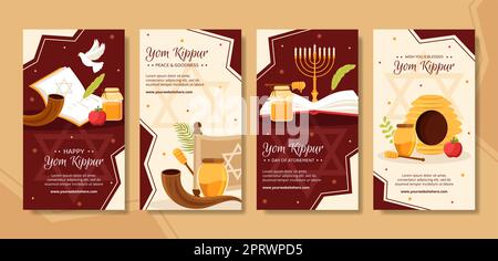 Yom Kippur Day Celebration Social Media Post Template Hand Drawn ...