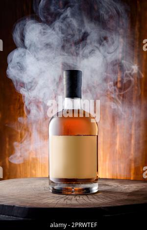 Blended malt smoked scotch whisky Stock Photo