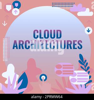 Text sign showing Cloud ArchitecturesVarious Engineered Databases Softwares Applications. Word Written on Various Engineered Databases Softwares Applications Stock Photo
