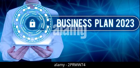 Conceptual display Business Plan 2023Challenging Business Ideas and Goals for New Year. Business idea Challenging Business Ideas and Goals for New Year Stock Photo