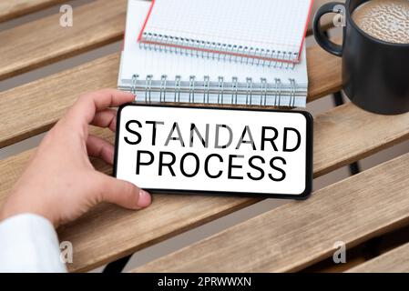 Sign displaying Standard Processrules made to be matched with final product quality. Business overview rules made to be matched with final product quality Stock Photo