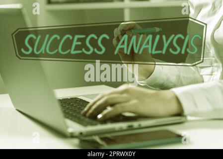 Sign displaying Success Analysiscreating graph to determine increase in sales or profits. Word for creating graph to determine increase in sales or profits Stock Photo