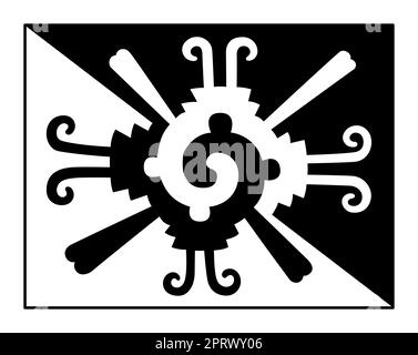 Mantle of spider water, Aztec symbol for a ritual cloak Stock Vector