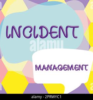 Inspiration showing sign Incident Management. Concept meaning Process to return Service to Normal Correct Hazards Stock Photo