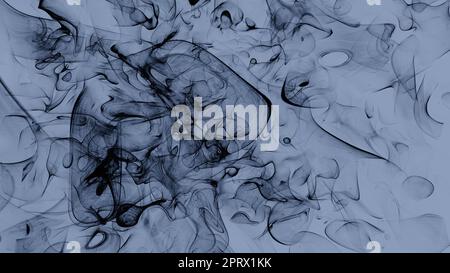 chinese ink in water liquid design black waves abstract background high contrast 3D illustration Stock Photo