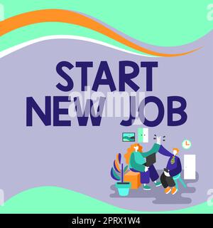 Conceptual display Start New Jobgetting recruited in company Sign fresh work contract. Business overview getting recruited in company Sign fresh work contract Stock Photo