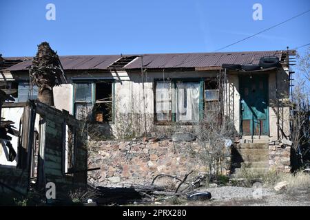 Hayden, AZ., U.S.A. February 24, 2018.  Founded in 1909 by the Kennecott Copper Corp. In 1912, the company built a 1,000 ft (300 m) smelter Stock Photo