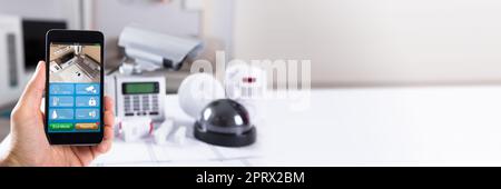 Home Surveillance Monitoring Stock Photo