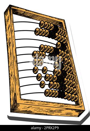 Abacus Sticker Stock Vector