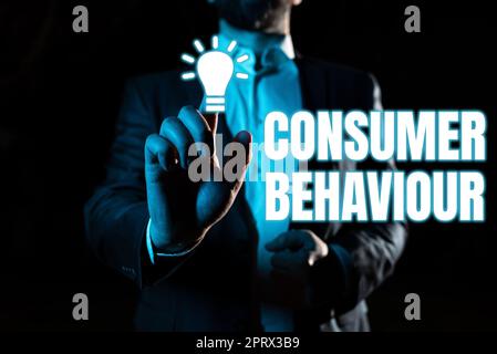 Text sign showing Consumer BehaviourDecisions that people make to buy or not to buy a product. Business approach Decisions that showing make to buy or not to buy a product Stock Photo
