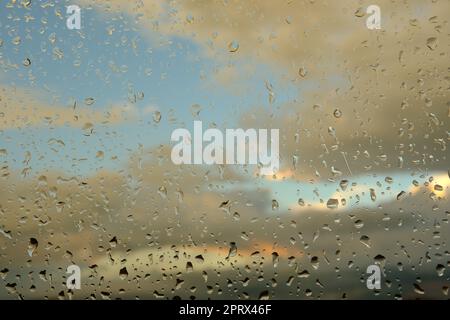 Water drops on the glass - abstract background, Shades of Gray Stock Photo