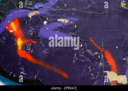 Colorful wall background with damaged paints of blue Stock Photo