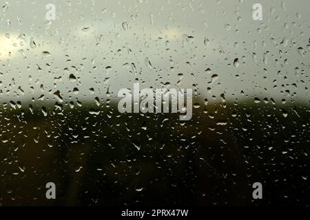 Water drops on the glass - abstract background, Shades of Gray Stock Photo