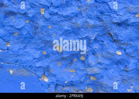 Colorful wall background with damaged paints of blue Stock Photo