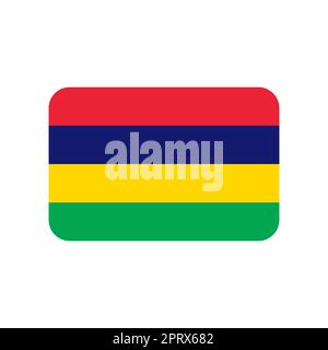 Mauritius vector flag isolated on white background Stock Vector