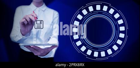Business Man Presenting New Futuristic Technologies. Stock Photo