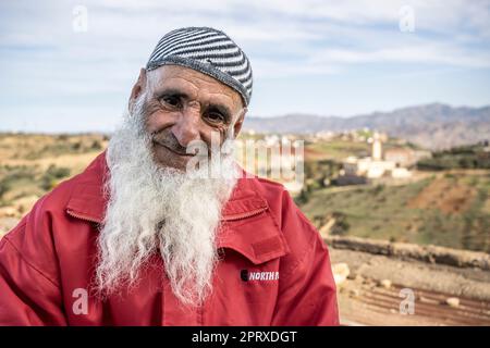 Portrait of Muslim man with long beards. Stock Photo