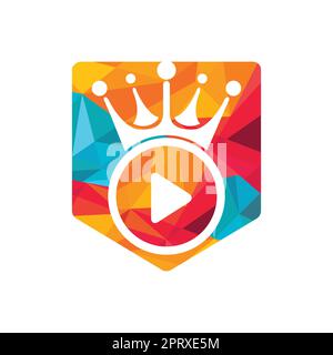 King Video vector logo design template. Royal film logo design vector. Stock Vector