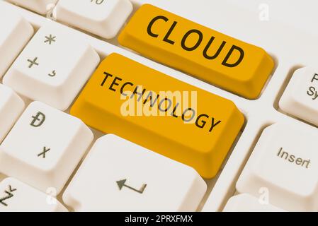 Conceptual caption Cloud Technology, Word for on demand availability of computer system resources Stock Photo