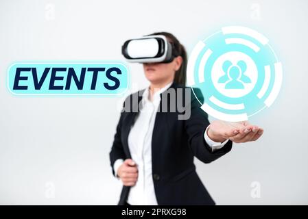 Text showing inspiration Events, Business approach something occurs in certain place during particular interval of time Stock Photo