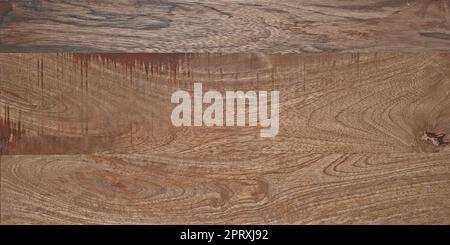 Brown rough grainy mango wood. Panoramic background texture. Stock Photo