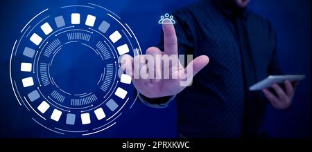 Business Man Presenting New Futuristic Technologies. Stock Photo