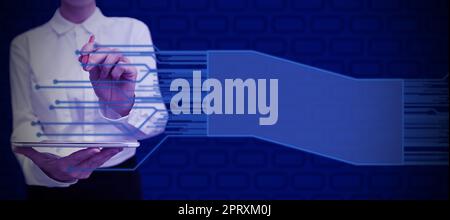 Business Man Presenting New Futuristic Technologies. Stock Photo