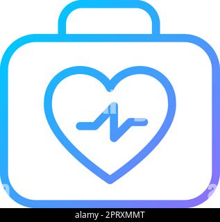 Resuscitation medical kit pixel perfect gradient linear vector icon Stock Vector