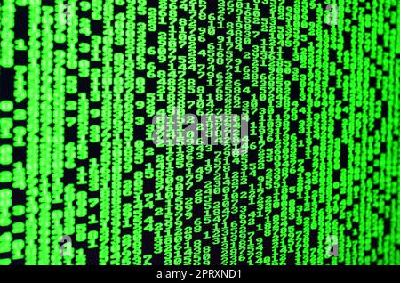 Macro of password selection on the monitor of the office computer. The concept of hacking the protection of a personal data keeper. The stream of supp Stock Photo