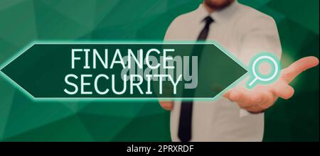 Text caption presenting Finance Security, Concept meaning document that entitles the owner with some rights and claims Stock Photo