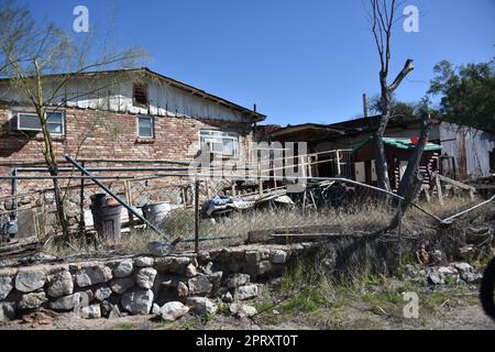 Hayden, AZ., U.S.A. February 24, 2018.  Founded in 1909 by the Kennecott Copper Corp. In 1912, the company built a 1,000 ft (300 m) smelter Stock Photo