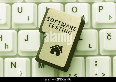 Handwriting text Software Testing, Conceptual photo activity to check whether the results match the expected Stock Photo