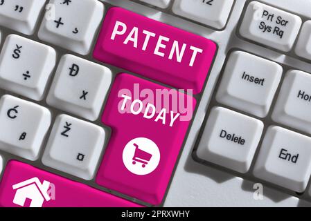 Text showing inspiration Patent, Business concept intellectualproperty that gives owner legal right has the sole right Stock Photo