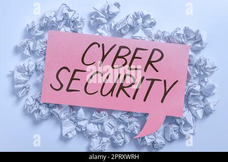 Conceptual caption Cyber Security, Word for Protect a computer system against unauthorized access Stock Photo