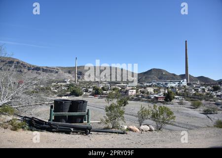 Hayden, AZ., U.S.A. February 24, 2018.  Founded in 1909 by the Kennecott Copper Corp. In 1912, the company built a 1,000 ft (300 m) smelter Stock Photo