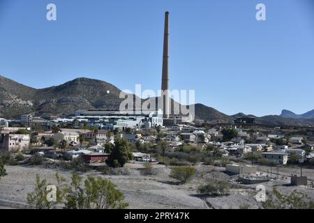 Hayden, AZ., U.S.A. February 24, 2018.  Founded in 1909 by the Kennecott Copper Corp. In 1912, the company built a 1,000 ft (300 m) smelter Stock Photo